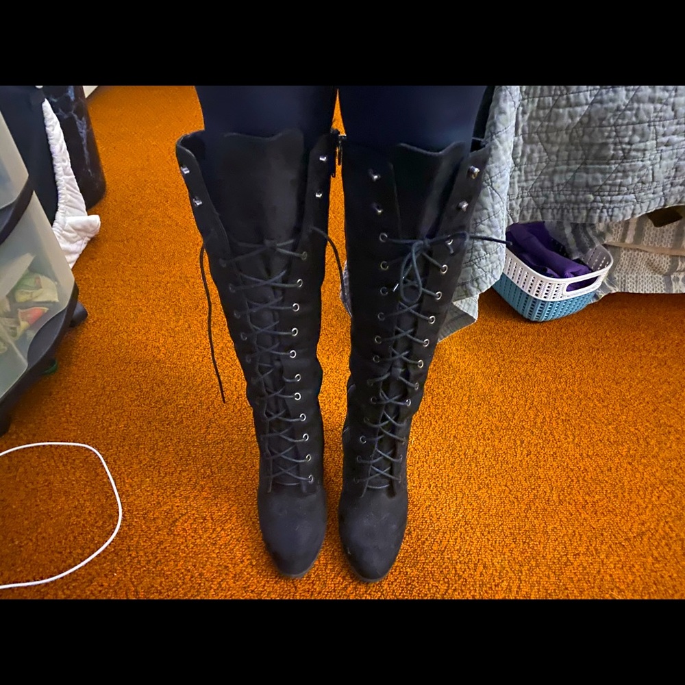 Laced up boots